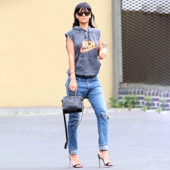 Joyrich gray orange cut off hoodie sleeveless sweater sweatshirt - Picture 2 of 8